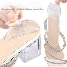 1 Pair Transparent Silicone Granule Shock-Absorbing Soft Self-Adhesive Anti-Friction Heel Pads, Suitable For High Heels, Sandals And Slip-Resistant Heel Cushions - Clear - View 4