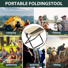 2 In 1 Foldable Backpack Stool Portable Mini Outdoor Camping Folding Seat Chair With Shoulder Straps - A - Xem 7