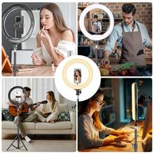 UEGOGO Đèn vòng RGB 12 inch với chân đế điều chỉnh độ cao và khả năng xoay 360°, 38 chế độ chiếu sáng, tương thích với điện thoại và Android, lý tưởng cho trang điểm, phát trực tiếp, chụp ảnh, quay phim và selfie. - màu đen - Xem 4