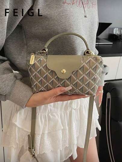 Women's Fashion Casual VersatileColor Block Dumpling Bag, MinimalistNylon Square Tote, Stylish Handbag,Retro Handbag With DetachableShoulder Strap, Suitable ForTeenagers, College Students, YoungProfessionals, And Office Workers,Perfect For Office, Campus, Work,Business, And Commuting