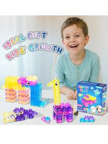 40pcs Sensory Soft Building Blocks Toys, Montessori Tactile Toy Set For Toddlers, Squeezable And Stretchable Early Learning Construction Toys, Creative Puzzle Building Blocks Game - Multicolor - View 5