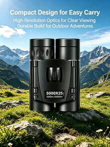 1pc High Magnification High Definition Binoculars, Optical Glass With High Transmittance, Wear-Resistant ABS Material Anti-Slip Rubber Handle, Professional Outdoor Tech Style, Minimalist Solid Black Design, Compact Binocular Shape, Foldable, Wide Angle Large Eyepiece, Anti-Fog Coated, High Definition Observation, Outdoor Observation Equipment, Birdwatching, Camping, Concert Viewing, Student & Adult Gift - Black - View 9