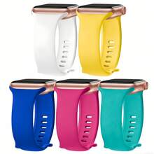 5条装透气硅胶表带，兼容 Series 11/10/9/8/7/6/SE/SE2/SE3/Ultra/2/3，尺寸38mm/40mm/41mm/42mm/44mm/45mm/46mm/49mm - 防水运动表带，适合健身、游泳等运动，男女通用时尚配饰，可作为礼物赠送亲朋好友，配有安全表扣。 - 44/45/46/49/42mm(S 3 2 1) - 查看 12