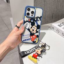 This Disney Mickey Mouse Pattern Lanyard Phone Case Features A Strong Magnetic Closure And Full Coverage Of Acrylic And TPU Material. It's Shockproof, Lightweight, And Suitable For IPhone17/16/11/13/15/15 Plus/15 Pro/15 Pro Max/12/14 Pro Max/11 Pro Max/12 Pro/12 Pro Max/13. It's A Popular Birthday Gift, Business Gift, Durable, Stain-Resistant, And Fingerprint-Resistant New Phone Case For Men And Women. It Also Includes A Mickey Mouse Phone Case And Mickey Mouse Doll Bracelet. Compatible With SamsungGalaxy S20, S21, S22, S23, And S24 Series. It's The Perfect Gift For Friends And Family. This Stylish Phone Case Is Fun, Lightweight, And Durable. IPhone17 Pro Max Phone Case, Minnie Phone Case. - Màu xanh lam - Xem 1