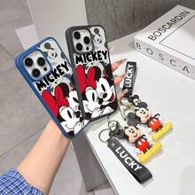 This Disney Mickey Mouse Pattern Lanyard Phone Case Features A Strong Magnetic Closure And Full Coverage Of Acrylic And TPU Material. It's Shockproof, Lightweight, And Suitable For IPhone17/16/11/13/15/15 Plus/15 Pro/15 Pro Max/12/14 Pro Max/11 Pro Max/12 Pro/12 Pro Max/13. It's A Popular Birthday Gift, Business Gift, Durable, Stain-Resistant, And Fingerprint-Resistant New Phone Case For Men And Women. It Also Includes A Mickey Mouse Phone Case And Mickey Mouse Doll Bracelet. Compatible With SamsungGalaxy S20, S21, S22, S23, And S24 Series. It's The Perfect Gift For Friends And Family. This Stylish Phone Case Is Fun, Lightweight, And Durable. IPhone17 Pro Max Phone Case, Minnie Phone Case. - 黑色 - 查看 4