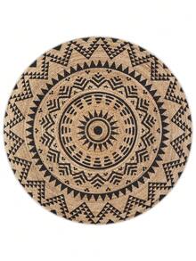 Modern Round Washable Non-Slip Area Rug – Thin Soft Living Room Carpet, Kitchen Rug & Runner, Decorative Rug - 咖啡棕 - 查看 6