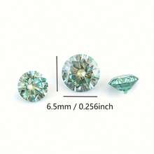 Round Cut High Quality Synthetic Moissanite, Brilliant Blue-Green Color, Suitable For Jewelry Making, Necklace And Ring DIY - Mint Green - View 5