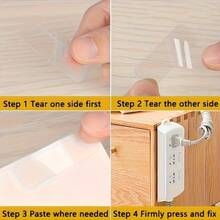 Reusable Multifunctional Double Sided Adhesive Strips, Strong Sticky Transparent Mounting Tape, No Residue & No Cutting Needed, 120 Pcs KVDY - 120 PCS - View 11