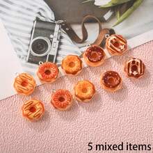 5/10pcs Resin Donut Pendant, For DIY Necklace, Earrings, Phone Strap, Keychain, Perfect Handmade Craft - Random Mix - Multicolor - View 9