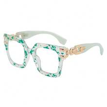 A Pair Of Fashionable Oversized Square Bohemian Glasses For Women And Men, With High-Quality Decorative Temples, Simple And Versatile For Everyday Casual Wear - Các đốm đen - Xem 10