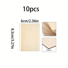 1 bộ/10 miếng gỗ hình chữ nhật dùng cho trẻ em tự làm đồ thủ công, vẽ tranh, phác thảo, hoạt động giáo dục mầm non. - Nhiều màu - Xem 8
