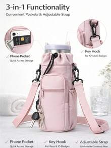 Túi đựng chai đa năng có ngăn, dây đeo điều chỉnh được, dây rút, dung tích lớn. - Nhiều màu - Xem 3