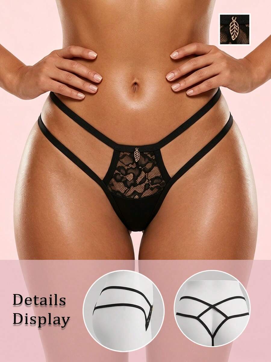 Lencería sexy y transparente de encaje para mujeres - Negro - Ver 1
