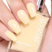 Beetles 15ML Butter Yellow Nail Polish - Melt Like Butter, Pastel Yellow Nail Polish Quick Dry, Soft Color Spring Nails, Long-Lasting Pastel Nails, Fingernail Art Effect For Manicure Salon - 像黃油一樣融化 - 查看 8