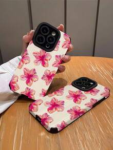 1pc  accesorios no incluidos 1PC Delicate Floral Pattern Soft Protective Phone Compatible With 15/15Plus/15Pro/15ProMax Compatible With - Multicolor - Ver 2
