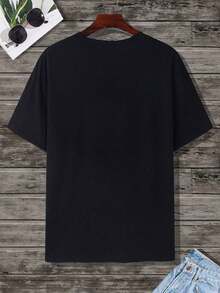 Fenqiro Camiseta Redonda Con Cuello De Hombres Con Estampado De Patrón - Blanco - Ver 3