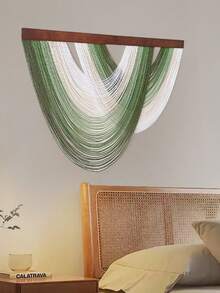 1 pieza Tapiz decorativo de estilo bohemio con diseño curvo, para colgar en la pared del hogar nórdico, sala de estar, tejido a mano, adecuado para sala de estar, dormitorio, entrada, alquiler vacacional, oficina - Multicolor - Ver 5