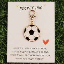 1pc/5pcs Soccer Pocket Hug Enamel Keychain Set Football Lover Motivational Gift For Players Fans - Multicolor - View 16