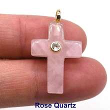 天然水晶石镶嵌锆石贝壳形吊坠，紫水晶、虎眼石、玛瑙雕刻宝石吊坠，适合珠宝制作，项链批发，可爱 - 結石 - 查看 10