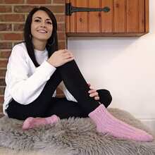 Sock Snob Sock Snob - Ladies Chunky Knit Winter Warm Ribbed Low Cut Wool Blend Ankle Boot Socks - Grey - View 2