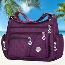 Square Unisex Crossbody Bag, New Large Oxford Cloth Shoulder Bag, Fashionable And Versatile [Zipper Random] - BJ1686 Black - View 2