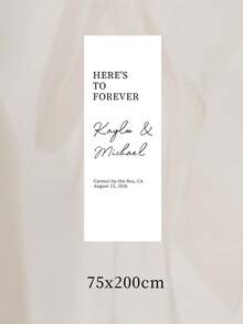 1pc Custom Wedding Welcome Banner, Custom Text,Custom Text Bridal Shower Banner, Bachelorette Party Backdrop Decoration,Minimalist Wedding Entrance Decoration - Multicolor - View 23