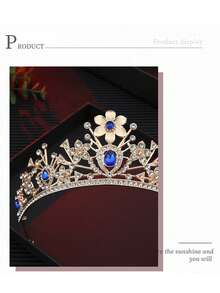 1pc Crystal Wedding Large Tiara Baroque Vintage Bridal Headpiece Wedding Dress Accessory Bridal Crown - Multicolor - View 4