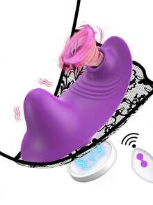 Jouets sexuels Ventouse Vibromasseur pour femmes avec télécommande Produits sexuels pour adultes Culottes Suceur clitoridien mini portable Stimulateur vaginal du point G - Prune - Voir 2