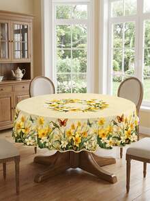 Mantel con estampado floral de narcisos amarillos y mariposas, perfecto para la cocina, la cena, fiestas, celebraciones festivas y reuniones al aire libre - A - Ver 4