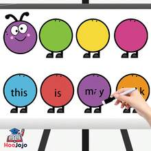 hoojojo Wipeable Caterpillar Phonics Spelling Cards, Sight Words Sentence Building Game, ESL Teaching Supplies For Homeschool Classroom - Multicolor - View 7