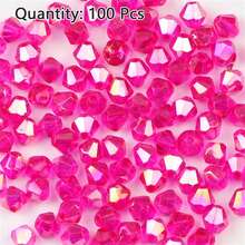 100Pcs Multicolor Austrian Crystal Bicone Beads - 4mm Faceted Glass Spacer Beads For DIY Jewelry Making And Handmade Crafts - One Bag - View 20
