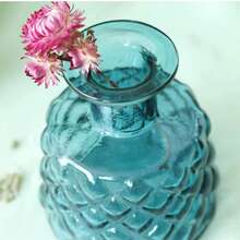 Etolies Bình cắm hoa thủy tinh màu xanh dương dùng để trang trí bàn, bình hoa nhỏ xinh cho quán cà phê, bàn làm việc, nhà cửa và sân vườn. - màu xanh nhỏ - Xem 7