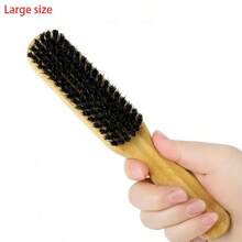 1 pezzo Spazzola per capelli in setole di cinghiale con manico in bambù, spazzola naturale per lo styling e la pulizia dei capelli, adatta per la cura dei capelli, il controllo di ricci e doppie punte, adatta a tutti i tipi di capelli con superficie liscia, disponibile con estremità arrotondate o affusolate - Albicocca - Visualizzare 12