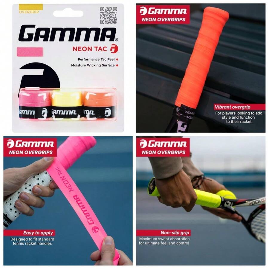 High-Performance Neon Tennis Overgrips - 3-Pack For Pickleball & Padel, Moisture Wicking, Dri Tac Options - 1 - View 1