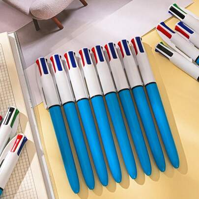 Bộ 4/8 bút bi nhiều màu 1.0mm, bút 4 trong 1, bút bi rút dễ thương kiểu y tá, 4 màu trong 1, thích hợp cho trường học, tựu trường, học sinh, y tá, bảng trắng, văn phòng phẩm.