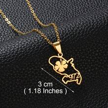 1件 重聚地图轮廓 974 芙蓉花和椰子树 瓜德罗普岛 马提尼克岛 吊坠项链 不锈钢首饰 - 彩色 - 查看 26