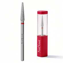 NotNoot Broca de taladro de uñas cónica de 3/32", material de acero inoxidable , adecuada para recortar uñas, limpiar cutículas, quitar esmalte de uñas, rotación bidireccional de la pulidora eléctrica de uñas, cuidado preciso de uñas y pies - Plateado - Ver 8