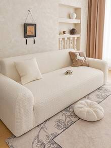 1 tấm bọc ghế sofa 3D, bọc ghế sofa đa chức năng phủ toàn bộ, thiết kế họa tiết lá màu trơn, bọc bảo vệ ghế sofa, trang trí ngày lễ, bọc ghế sofa co giãn cao, bao phủ toàn diện. - Màu be - Xem 6