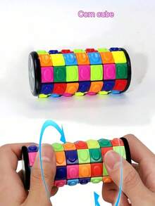 1pc 3D Rubik's Corn Cube, Finger Cube, Cylinder Cube, Personalized Puzzle High Difficulty 3/5/7 Layers Cube, Adult Stress Relief Toy, 3d Fidget, Sensory Cube, Rubex Cube, Sensory Toys, Fidget, Fidget Toys, Stress Balls, Pe, Squishies - 5層圓柱體 - 查看 4