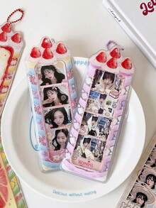 1 PC Adorable 4-Piece Card Holder With Student Snapshots Storage Case For Fan Displays And Accessories - Multicolor - View 6