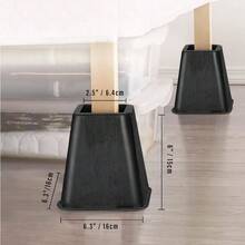 Bed Furniture Risers Heavy Duty, Stackable Bed Lifts Risers For Sofa, Table, Couch, Chair Or Desk, Set Of 4 Bed Lifts (Black, 6 Inch) - Black - View 7