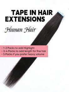 20片装隐形胶带式接发片 - 100%真人发丝，直发浓密款，咖啡深棕色和金色，长度40.64-60.96厘米，每包50克，打造自然女性发型 - SNatural - 查看 4