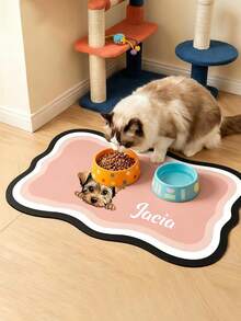 Customized Pet Photo And Name Food Mat - Waterproof And Non-Slip Dog Food Mat With Custom Photo And Name, Warm Personalized Pet Gift, Best Pet Owner Gift, Suitable For Dogs, Customized Pet Dog Food Mat, Waterproof Design - Multicolor - View 3