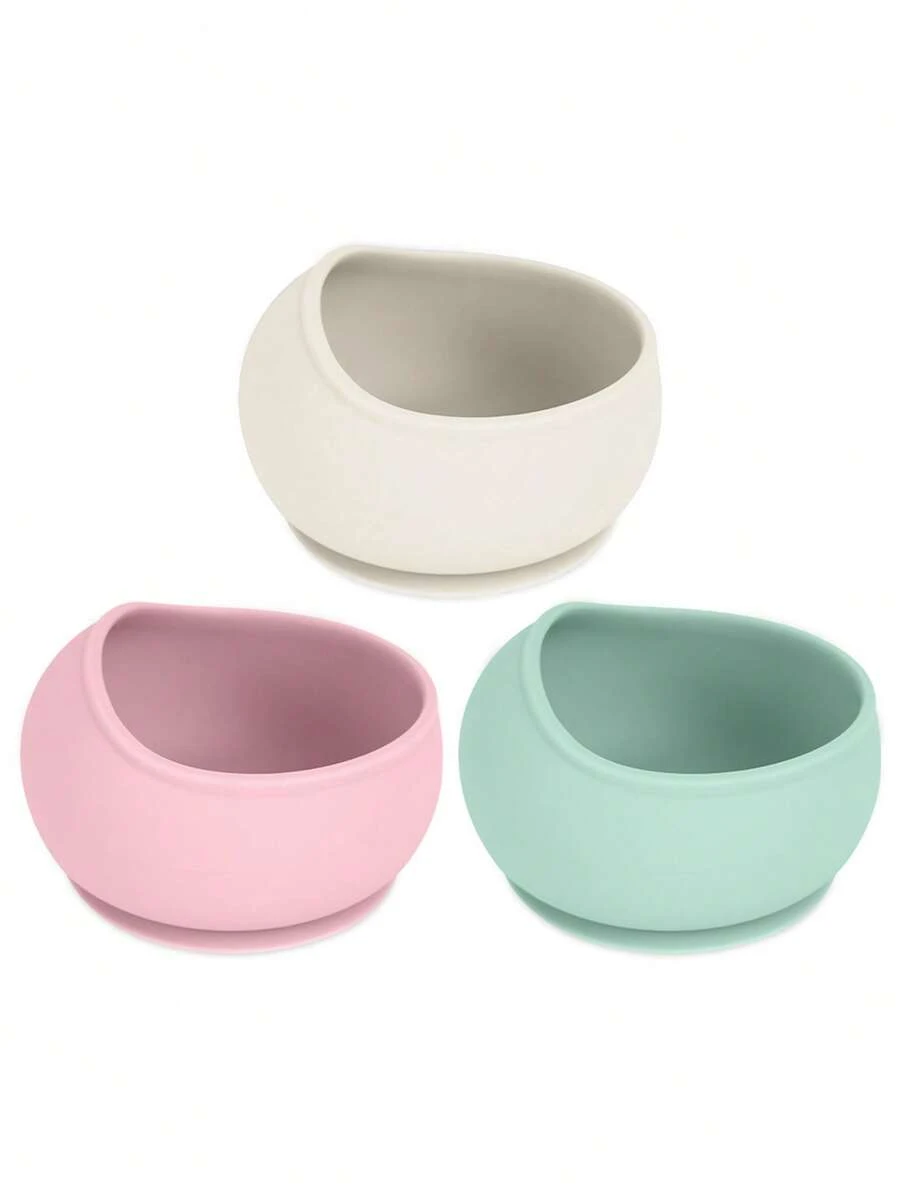 1 pieza Tazón de silicona con ventosa, tazón de alimentación para bebés, vajilla infantil, material de silicona suave, vajilla de silicona para bebés, vajilla para niños pequeños, tazón de alimentación práctica para la primera etapa, regalo para bebés - Multicolor - Ver 1