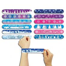 36 Stück/Set Schneeflocken Klapp-Armbänder, Winter Serie Klapp-Bänder, Schneemann Party Armbänder, Cartoon Eis & Schnee Klapp-Armbänder, Anime Armreifen, Geburtstagsparty Geschenke, Schulpreise - Verschiedenfarbig - Übersicht 1