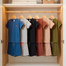Assorted 4-Piece Baby Boy Clothing Set (2 T-Shirts + 2 Shorts) 2-Piece Baby Outfit Set - 極簡主義者 - 查看 3