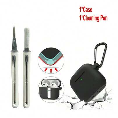 Compatible With Airpods Pro3/Pro2/4/3 2.5mm Silicone Shockproof Protective Cover With Cleaning Pen