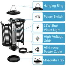 Electric Bug Zapper Indoor, 1000V High Powered Mosquito Zappers Killer, Fly Zapper Mosquito Trap, Mosquito Lamp Bulb, Insect Killer For Home Campin - 查看 6