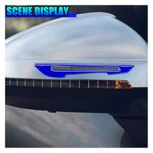 10PCS Car Rearew Mirror Reflective Sticker Carbon Fir Spo Fenders Sticker Safety Nig Sibility Warning Weel Eyew Decal Anti-Scratc Car Body Tection Stickers Blue - Blue - 查看 3