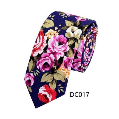 1 chiếc cà vạt nam bằng satin họa tiết hoa nhiều màu sắc thanh lịch, phù hợp cho tiệc tùng, dạ hội, trang phục du lịch.